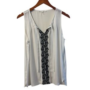 Violet & Claire White and Black Lace Blouse